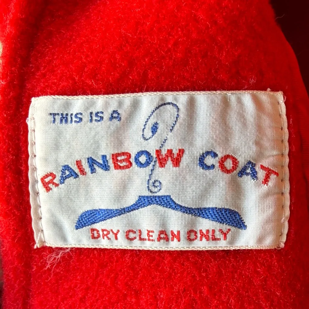 Vintage Classic Red Kids Peacoat 3 to 4 T size tag is worn out